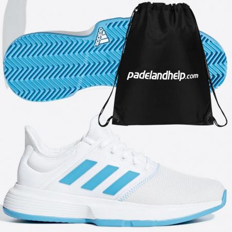 Adidas Game Court Woman White Shock Cyan 2019