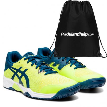 yellow and blue asics
