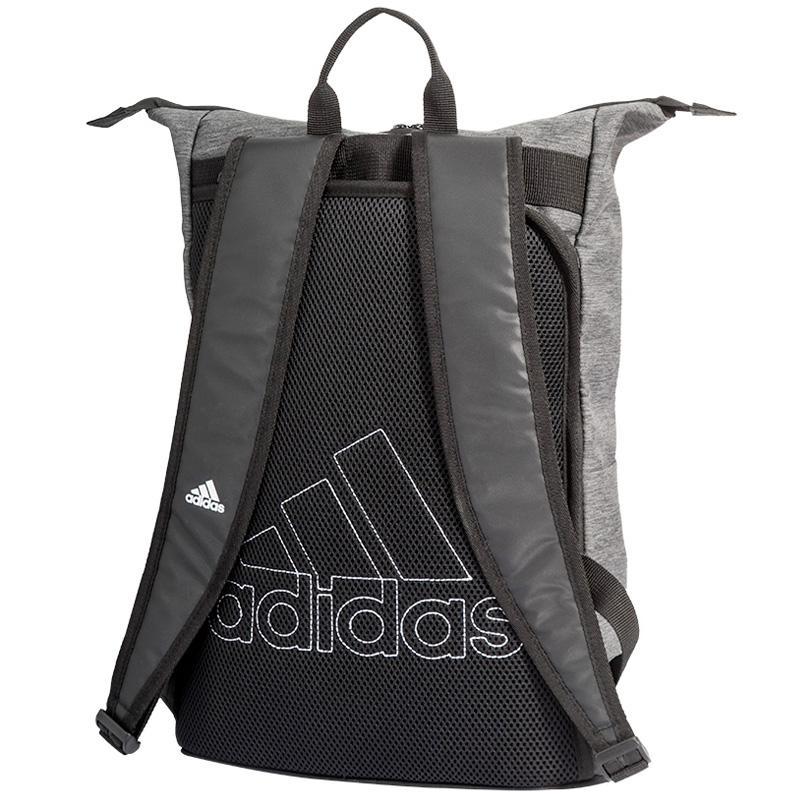 gray and black adidas backpack