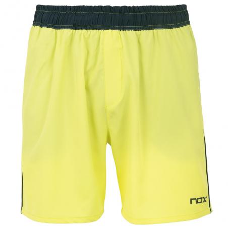 Pantalón Nox Short Pro Lima amarillo Logo azul
