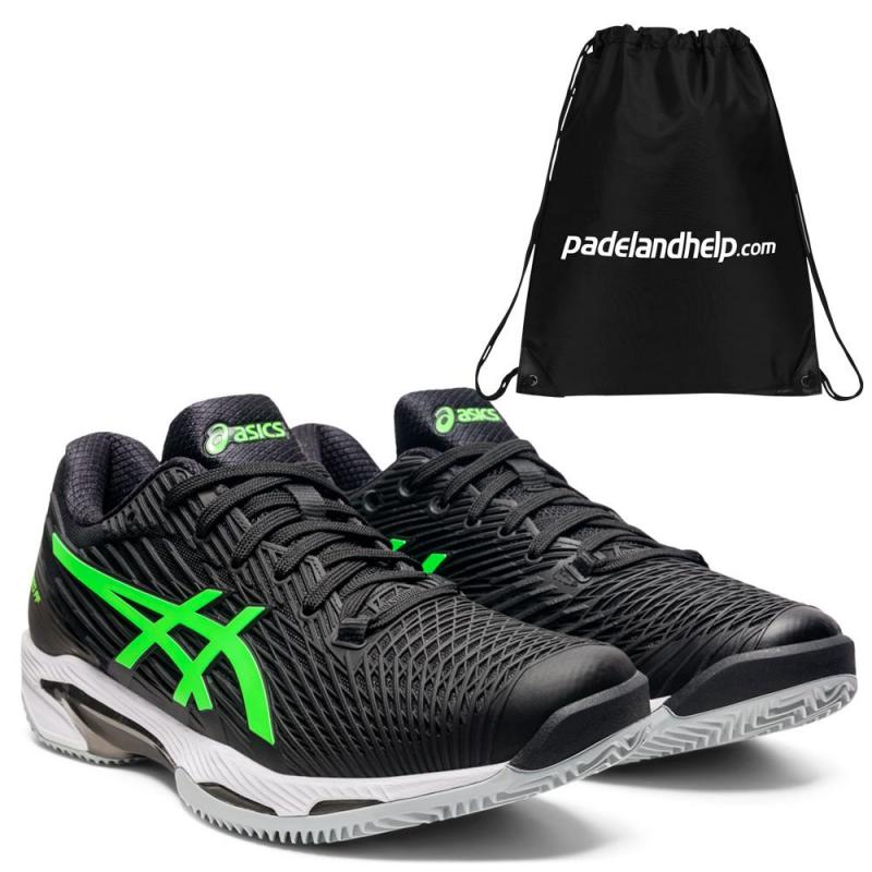 asics black green
