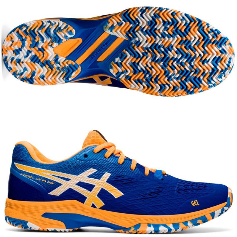 asics running shoes blue and orange