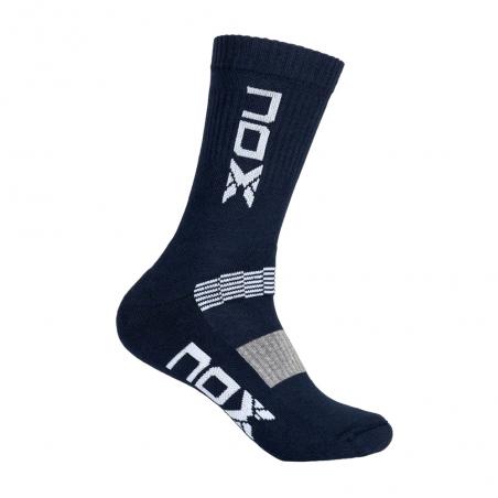Nox long socks M blue Logo white