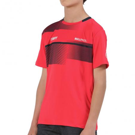 Camiseta Bullpadel Redullu JR Neon Crimson