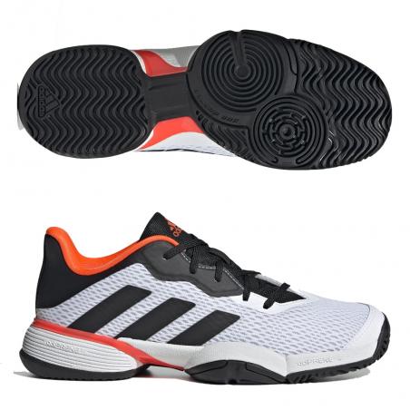 Buy shoes for kids Adidas Barricade JR White Black Solar Red 2022