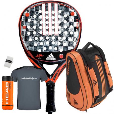 lucha danés Eficacia Pack Adidas Adipower Attack Soft 1.9 + Paletero 2019 - Padel And Help