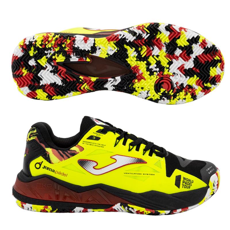 Buy Joma T.SPIN 2309 black yellow shoes - Padel And Help
