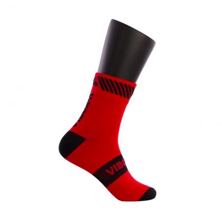 Vibora Kait mid calf socks red black