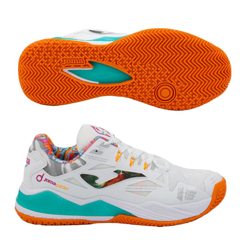 Buy Joma Spin Lady 2332 white orange shoes - Padel And Help